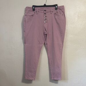 a.n.a Mauve Button-Fly Cropped Jeans